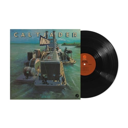 Cal Tjader’s “Amazonas” vinyl record with a riverboat cover art.