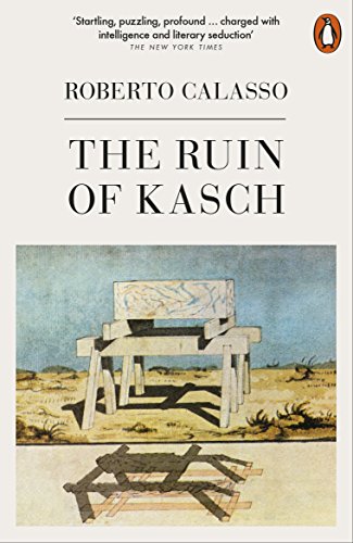 Book cover: “The Ruin of Kasch” with abstract painting of chairs.