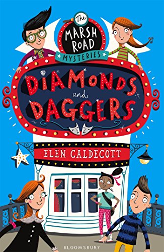 Book cover with illustrated children and a theater marquee.