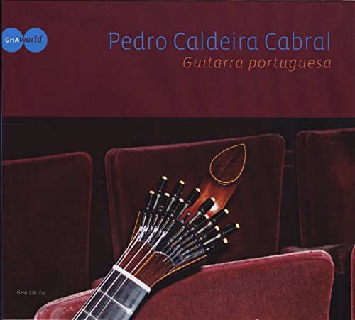CD cover featuring a close-up of a Portuguese guitar against red seats.