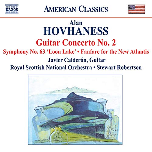CD cover for Alan Hovhaness music featuring a landscape painting with glass bottles.