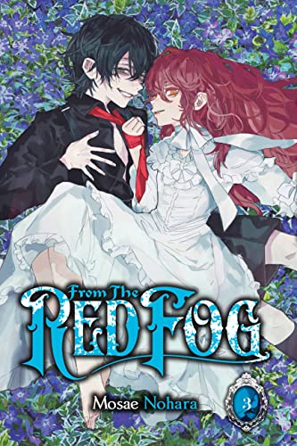 A boy and girl in white lie among blue flowers on the manga cover.
