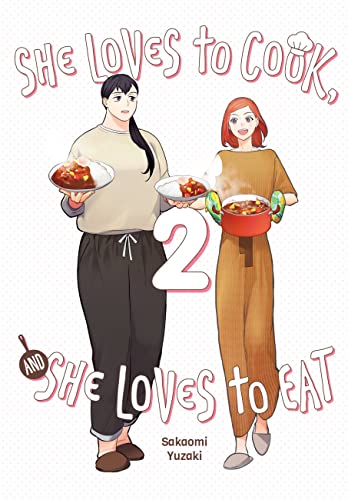 Two women stand holding plates and a pot of food on the manga cover.