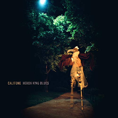 Album cover for Califone's Heron King Blues featuring a scarecrow figure.