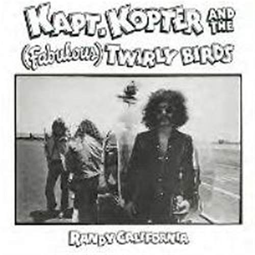 Black and white album cover featuring Randy California with band members on an airfield.