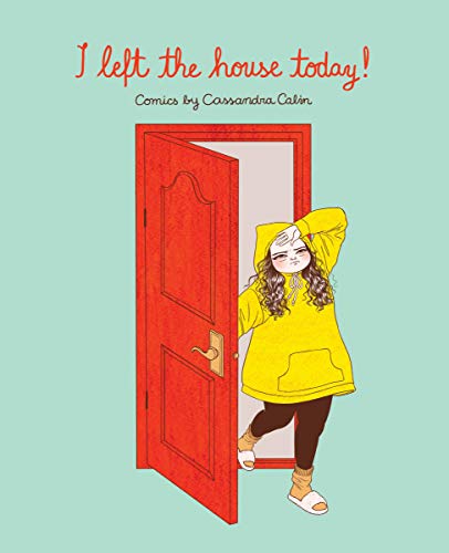 Comic cover: woman in yellow raincoat stepping through a red door.