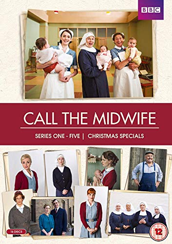 DVD box set cover featuring midwives holding babies and a collage of cast photos.