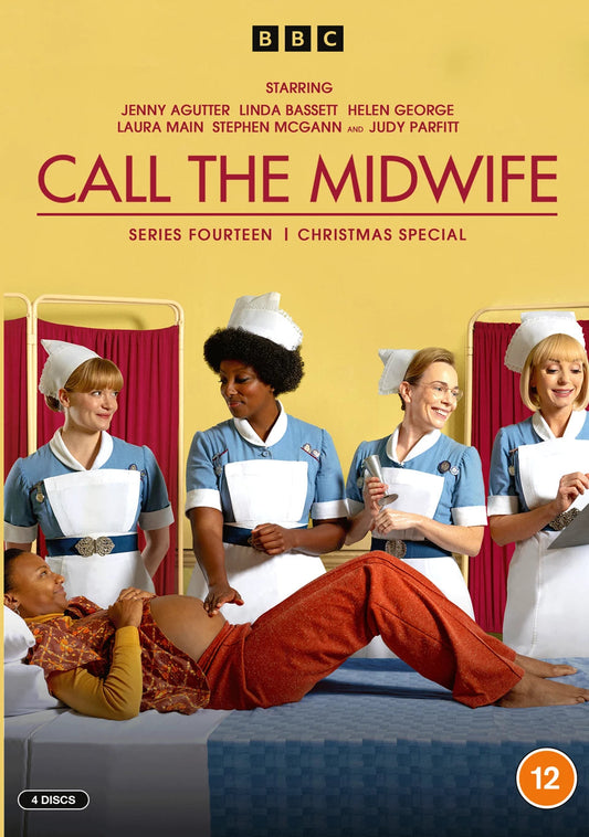 “Call the Midwife” Series 14 DVD cover with midwives and a pregnant woman.