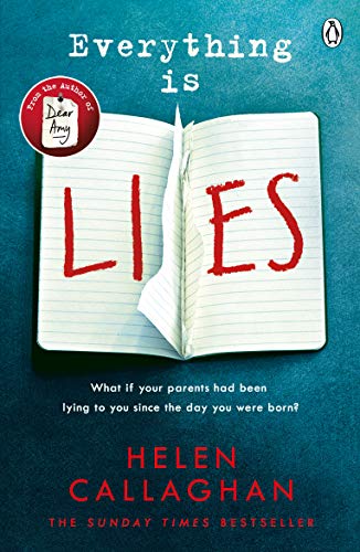 Book cover: "Everything is Lies" with an open book and torn page.
