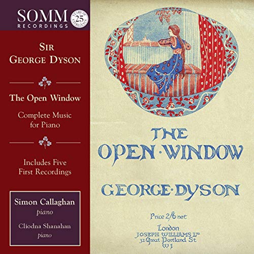 CD cover with red panel, woman illustration, and blue title "The Open Window".