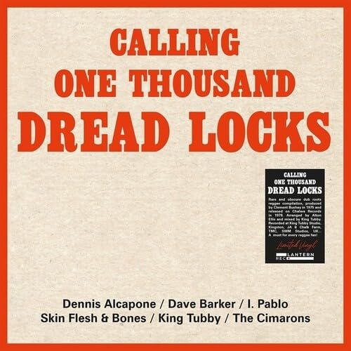 Album cover for “Calling One Thousand Dread Locks” with red text on beige.