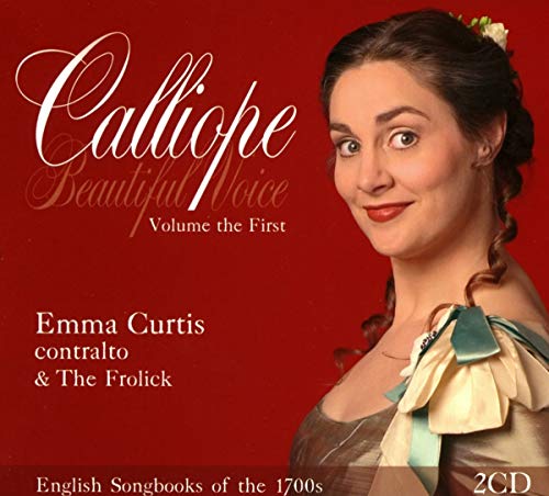 CD cover: portrait of Emma Curtis, contralto, with red background.