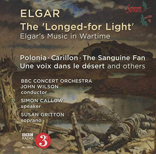 CD cover for Elgar’s “The ‘Longed-for Light’”, featuring wartime imagery.