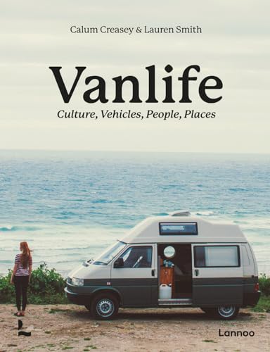 Book cover showing a woman standing by a van parked near the ocean.