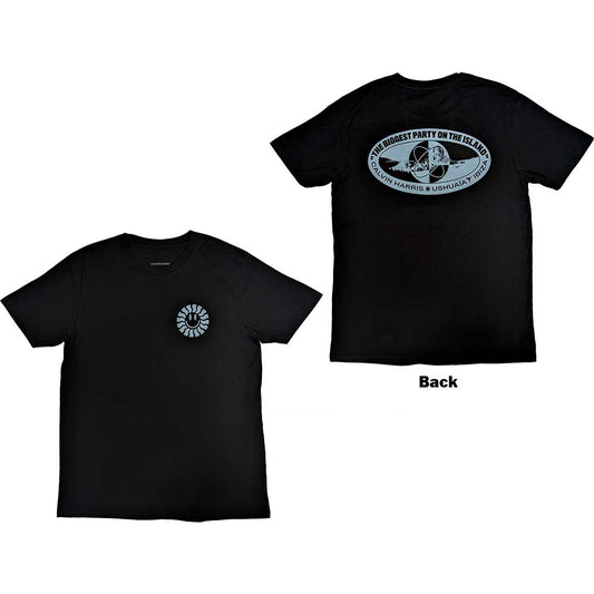 Black Calvin Harris t-shirt, small size, with back print and tour branding.