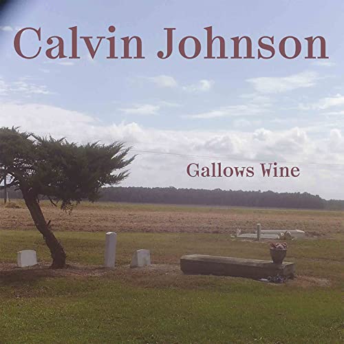 Album cover showing a cemetery with a tree, headstones, and text Calvin Johnson Gallows Wine.