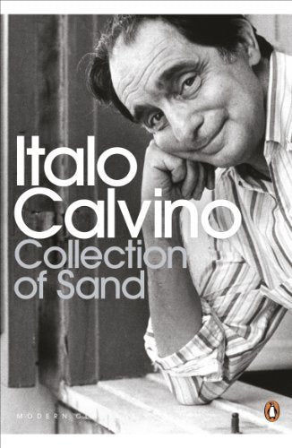 Black and white book cover featuring a portrait of author Italo Calvino.