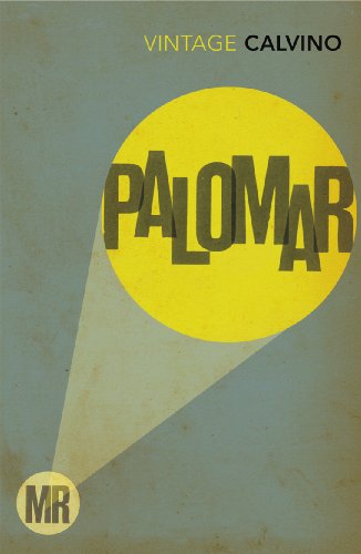 Book cover for "Mr Palomar" with yellow circle and dark text.