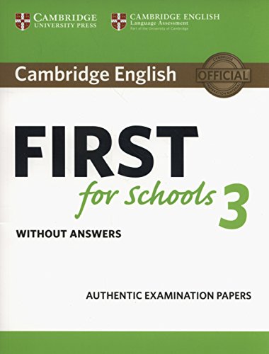 Green and white textbook cover with "FIRST for schools 3" in bold text.