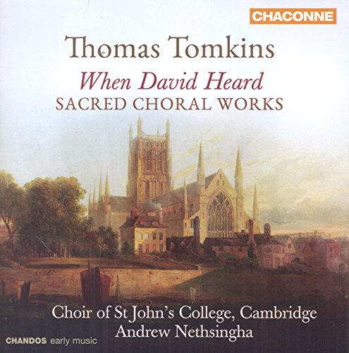 CD cover: painting of a cathedral, text “Thomas Tomkins When David Heard.”