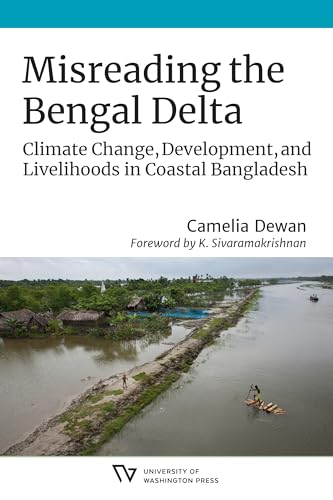 Book cover depicting a coastal landscape in Bangladesh with text: “Misreading the Bengal Delta.”