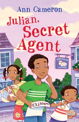 Book cover: “Julian, Secret Agent” with children and a street scene.