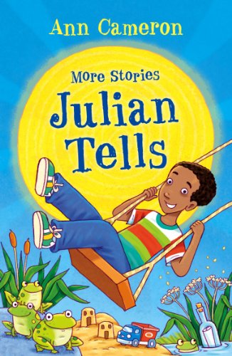 Book cover: boy on a swing with fantastical garden scene.