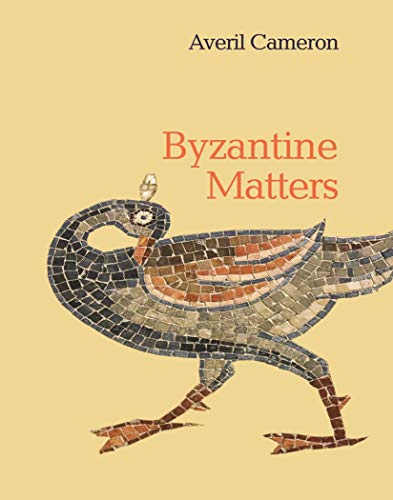 Book cover: "Byzantine Matters" with a mosaic peacock illustration.
