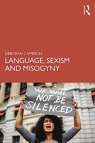 Book cover with red top half and a woman holding a protest sign below.