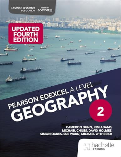 Pearson Edexcel A-level Geography Book 2 textbook cover featuring cargo ships at sea.