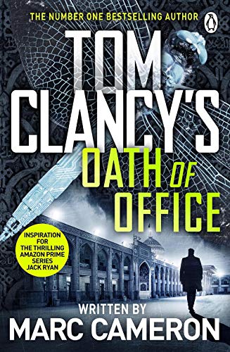 Book cover for "Tom Clancy's Oath of Office" with a cracked globe and building.