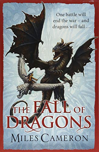 A rider on a white griffin confronts a large dark dragon on this book cover.