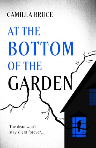 Book cover: dark house silhouette, bare branches, and bold blue text.