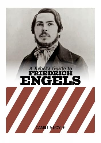 Book cover featuring a portrait of Friedrich Engels with red striped design.