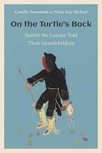 Book cover with illustration of a Lenape storyteller in traditional dress.