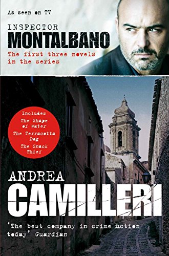 Book cover: Inspector Montalbano series, featuring a man and Italian town.