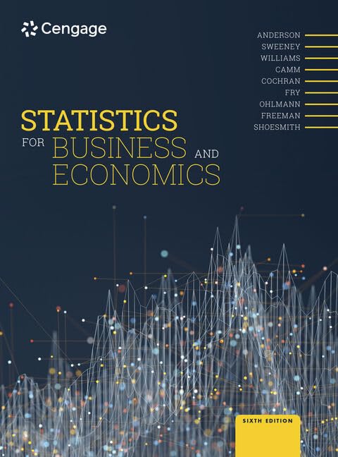 Textbook cover: "Statistics for Business and Economics," sixth edition.
