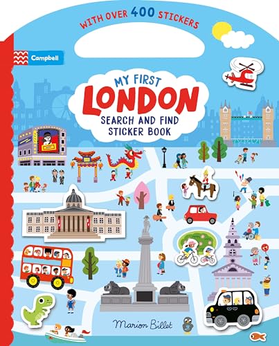 Children’s sticker book cover featuring London landmarks and colorful illustrations.