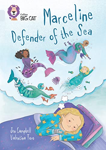 Book cover featuring a girl dreaming of mermaids swimming in the sea.