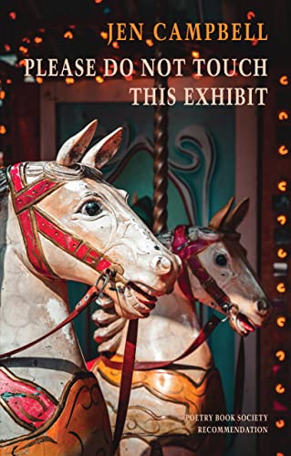 Book cover featuring two ornate carousel horses, title “Please Do Not Touch This Exhibit.”