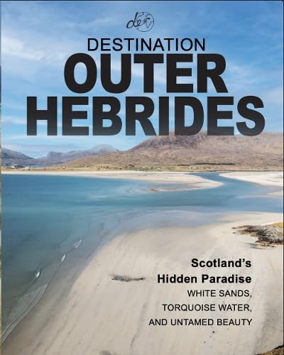 Book cover: beach, mountains, and text “Destination Outer Hebrides.”