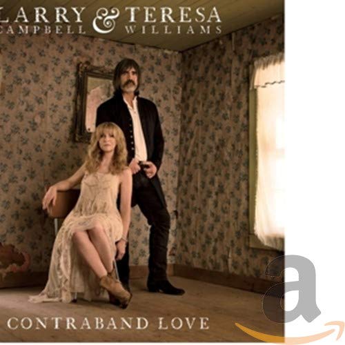 CD cover featuring a man and woman in a floral-wallpapered room.