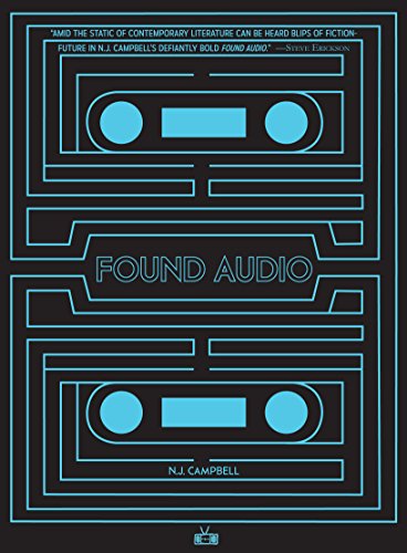 Book cover with a blue and white graphic of cassette tapes, titled "Found Audio".