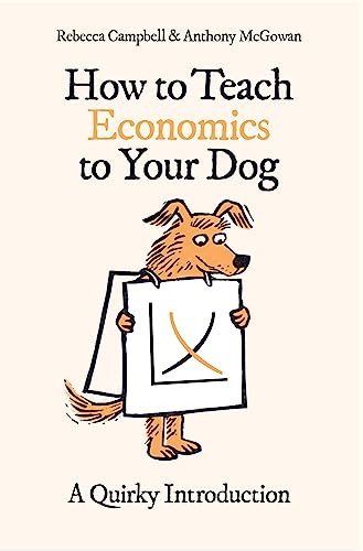 Book cover featuring a cartoon dog holding a sign with an economic graph.