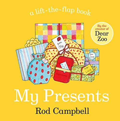 Children’s book cover, "My Presents," showing colorful wrapped gifts.