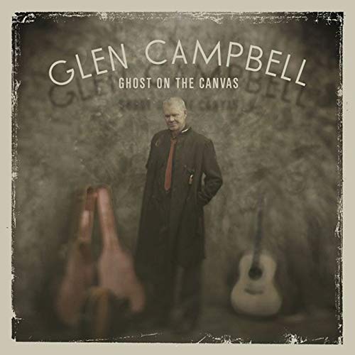 Glen Campbell album cover, featuring a man with guitars, sepia tone.