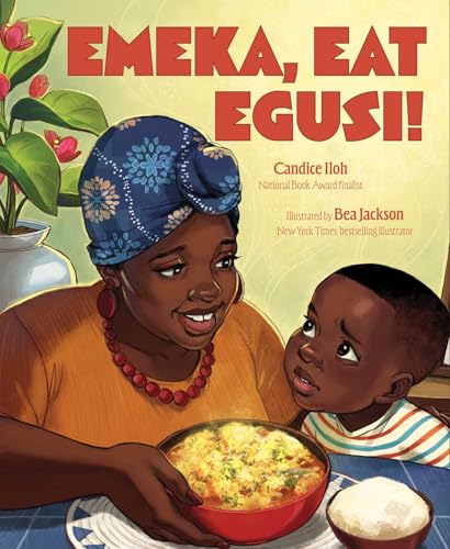 Book cover: woman and child with a bowl of egusi stew.
