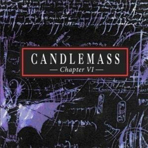 Candlemass Chapter VI vinyl album cover with abstract purple and black art.
