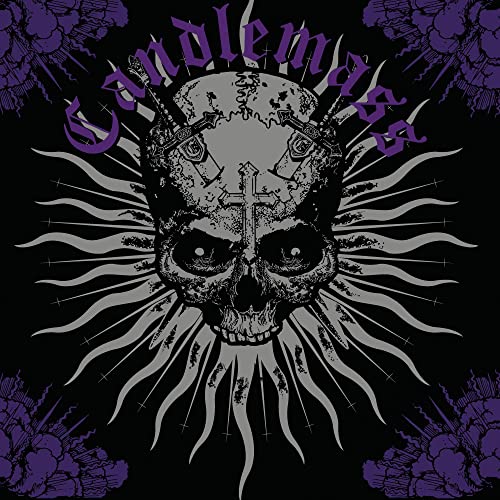 Candlemass album cover: skull with crown and radiating sunburst design.