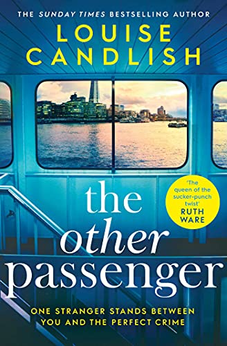 Book cover: ferry window view of a city skyline, blue tones.